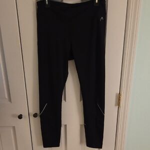 HEAD Black Athletic Leggings with Subtle Logo